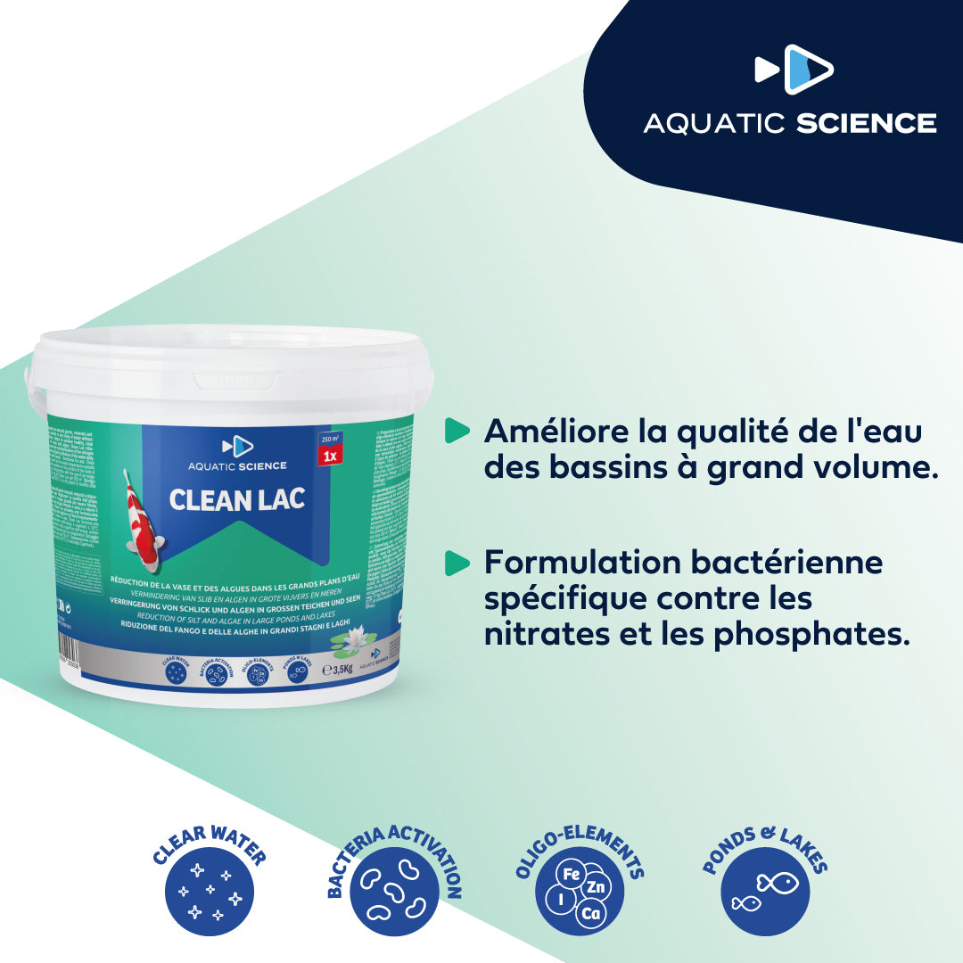 Clean-Lac 12 kg - Bactéries pour étang naturel 800 m²