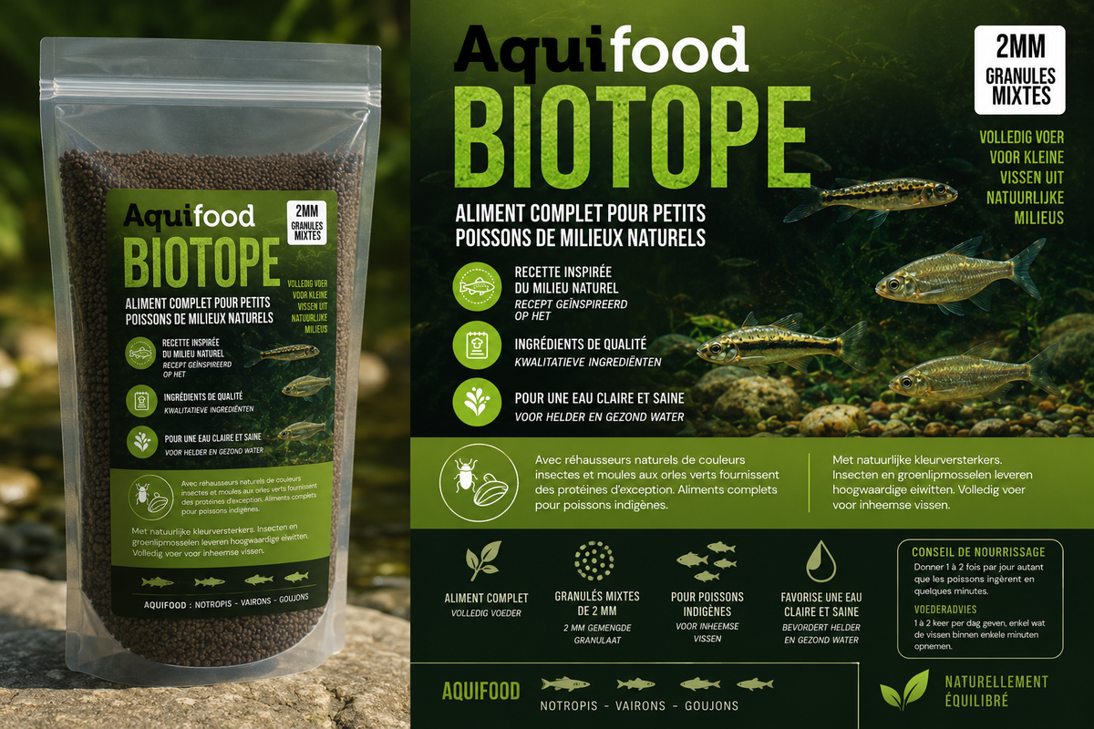 Aquifood Biotope 600 g : nourriture petits poissons