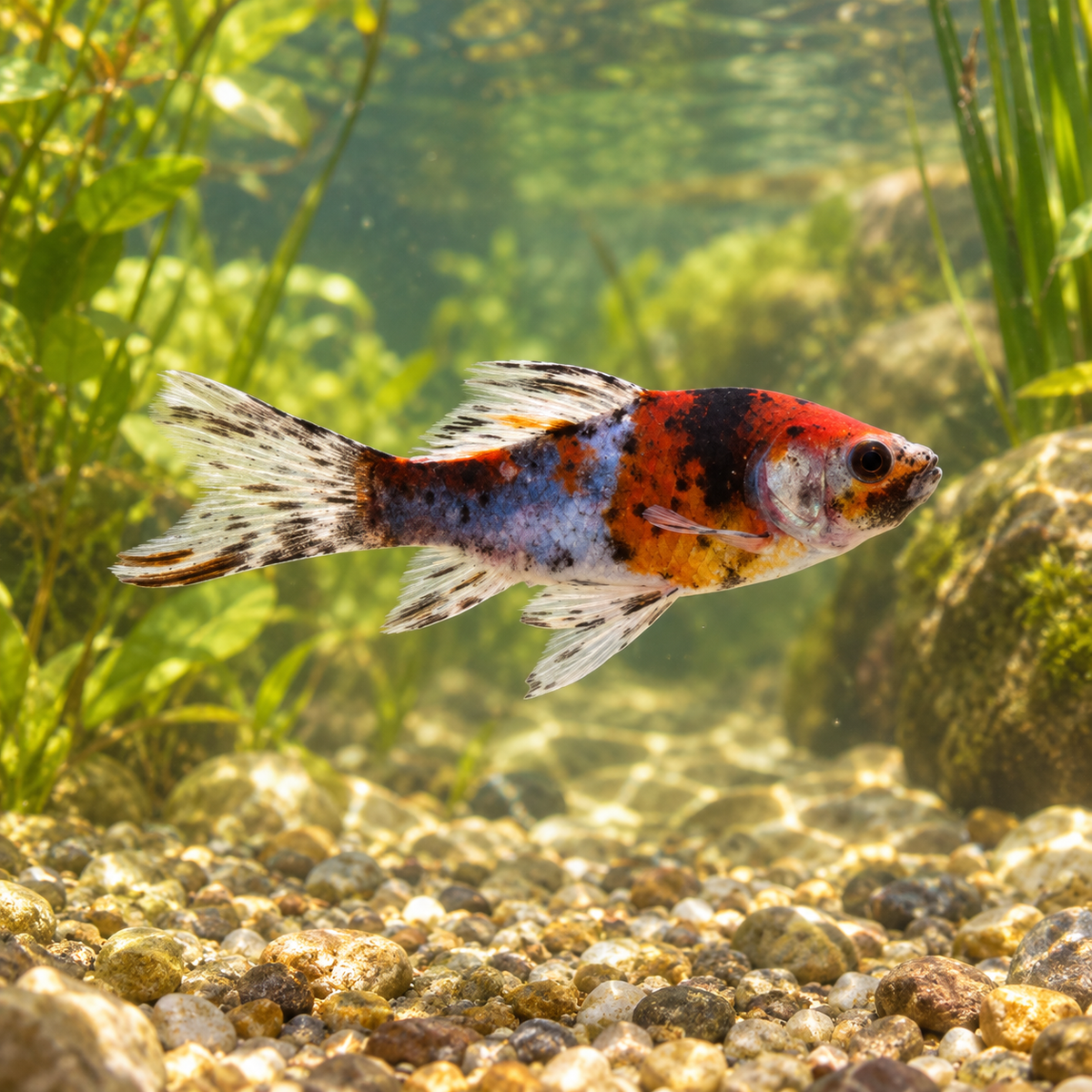 Shubunkins - Poisson Shubunkins dans l’eau — mise en situation illustrative générée