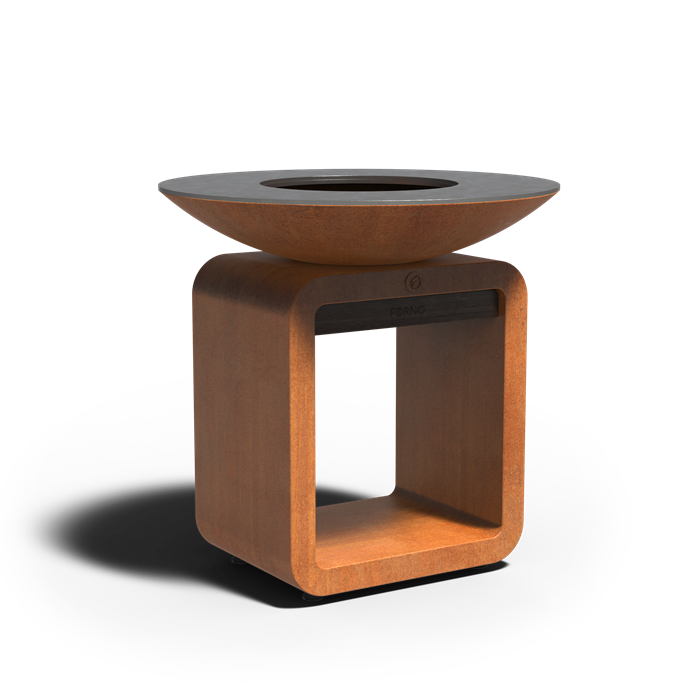 Brasero plancha Braise en acier corten - feu de bois - Aquigarden