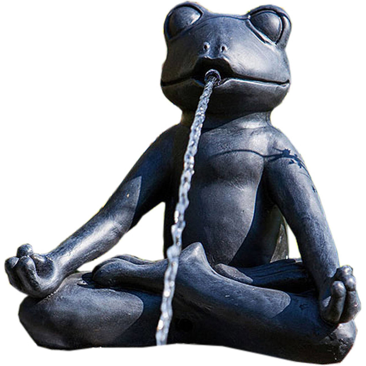Gargouille grenouille yoga Heissner anthracite – 25 × 18 × 23 cm