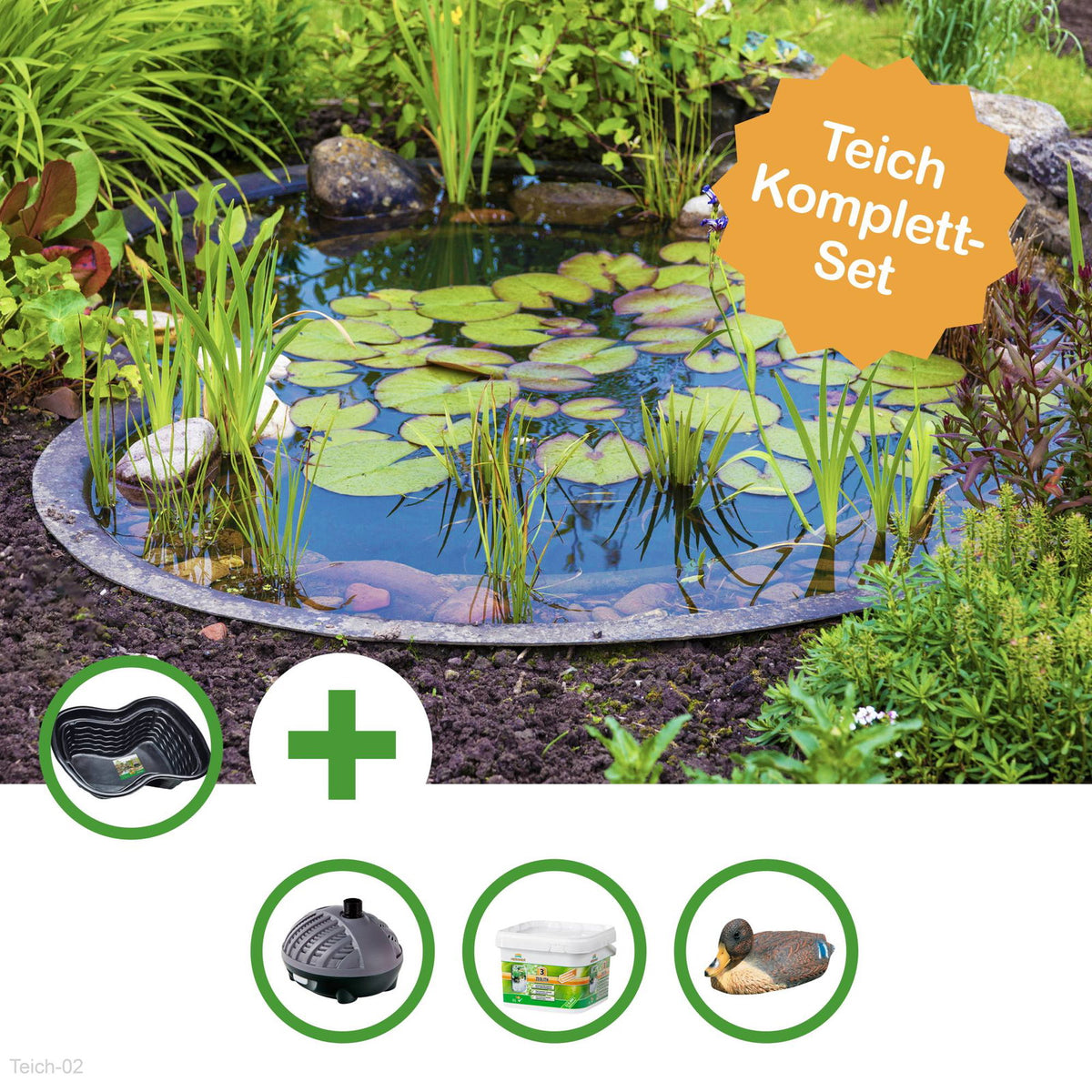 Kit bassin préformé Heissner – 500 l avec pompe
