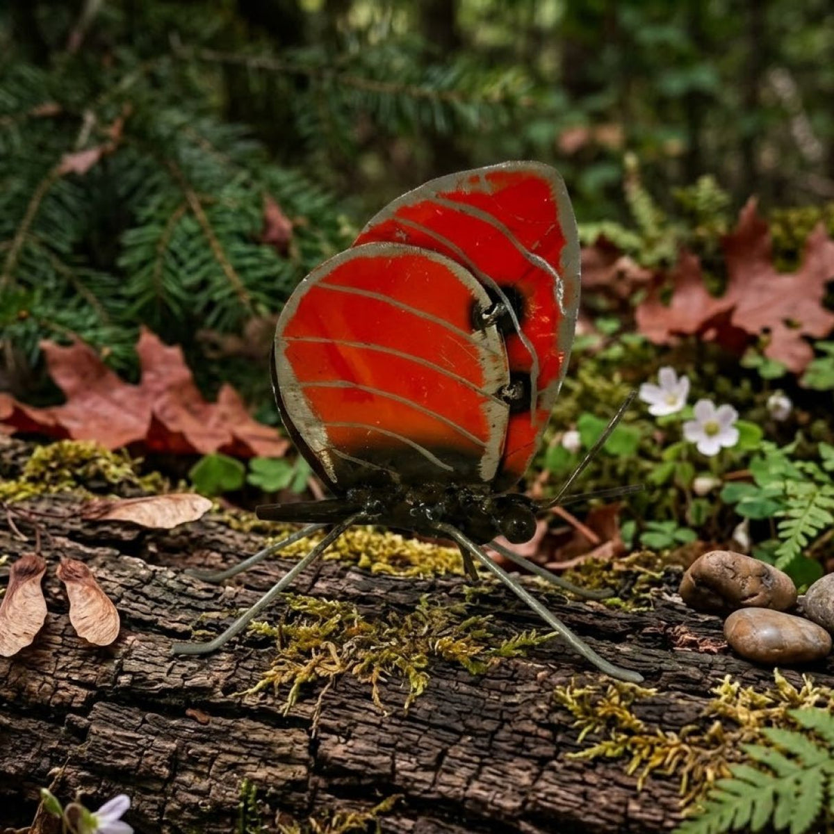 Papillon à poser rouge