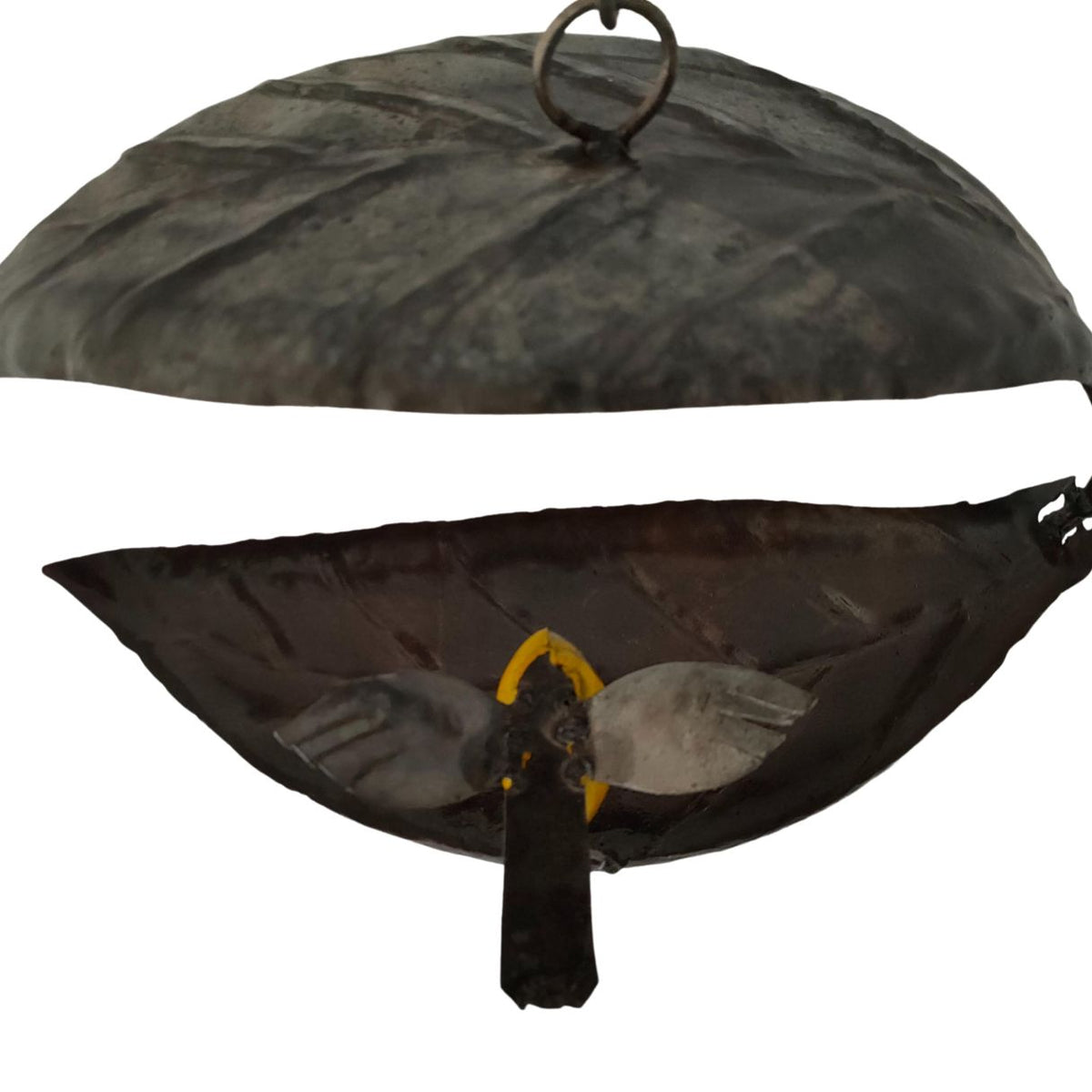 Porte graines double feuille 1 oiseau