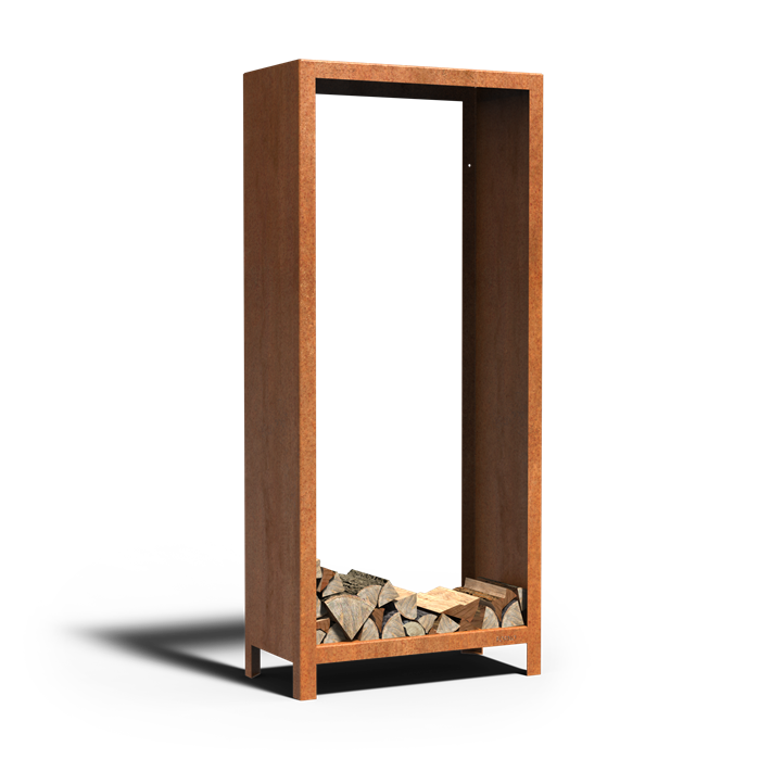 Range-bûches Stère - acier corten ou laqué noir - Aquigarden