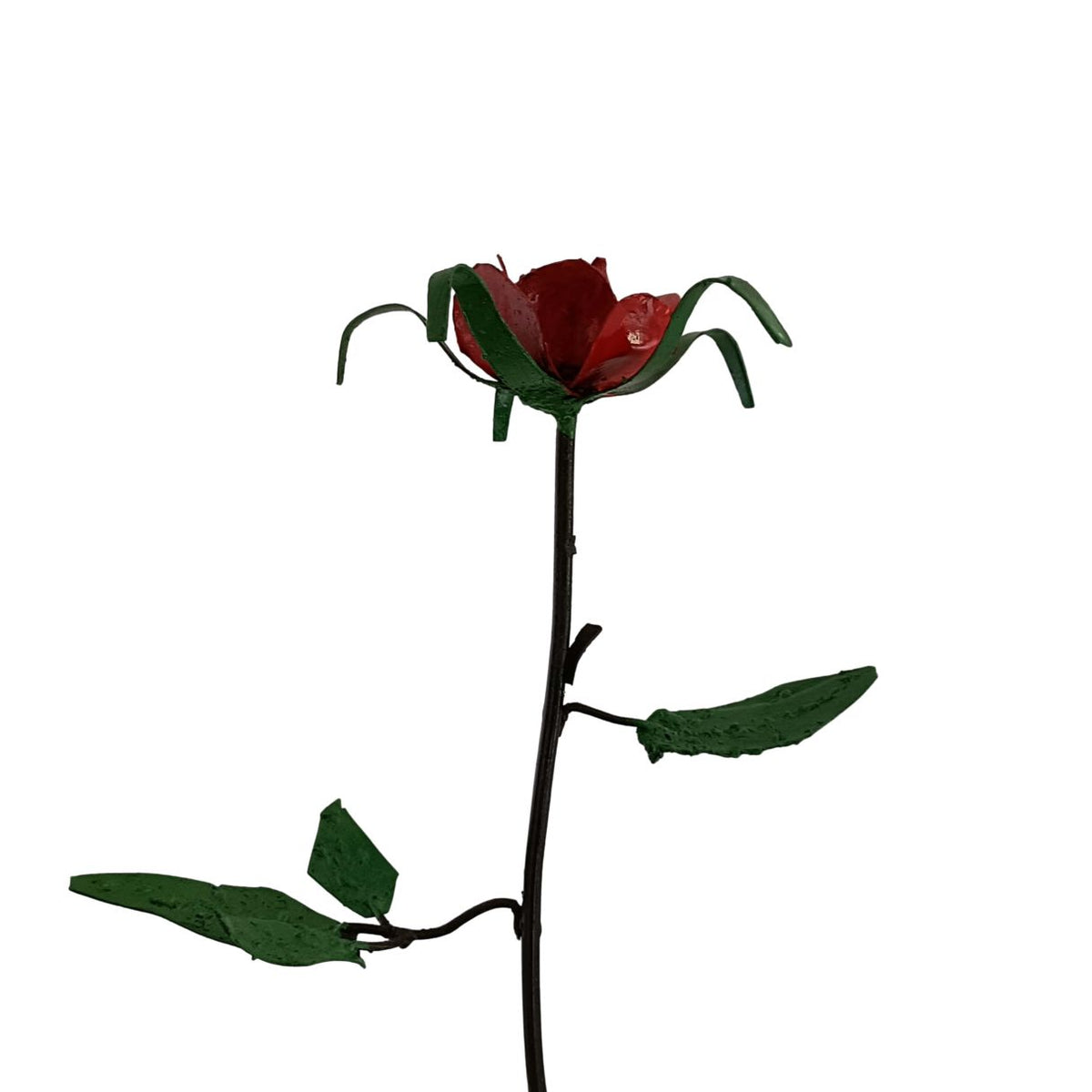 Série de 3 roses peintes (rouge/jaune/blanche)
