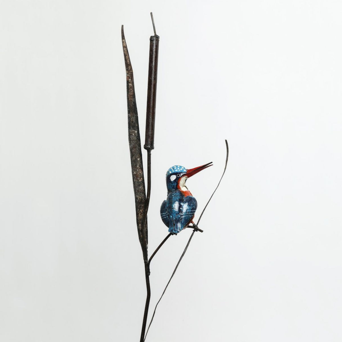 Tuteur Martin Pécheur Huppé Peint 130cm