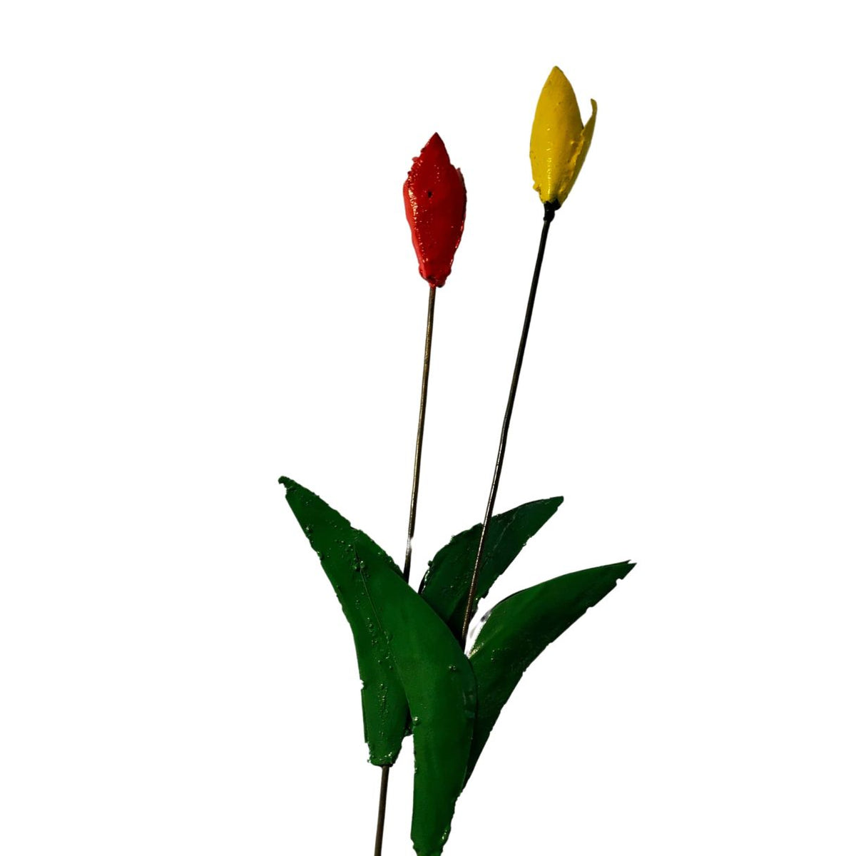 Tuteurs tulipes rouge et jaune