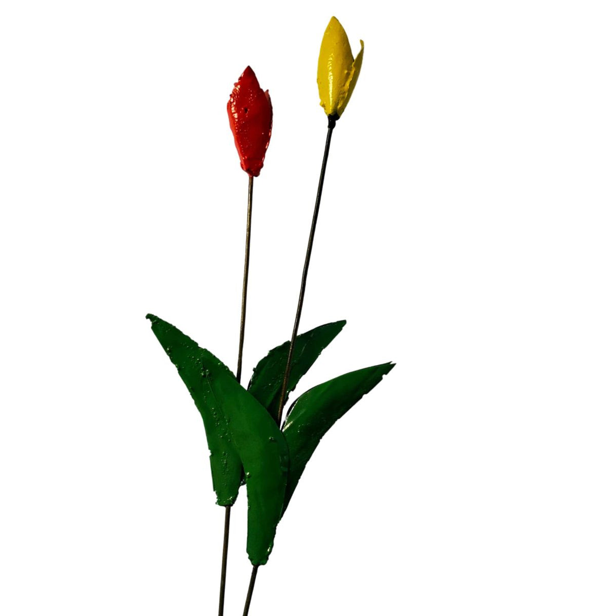 Tuteurs tulipes rouge et jaune