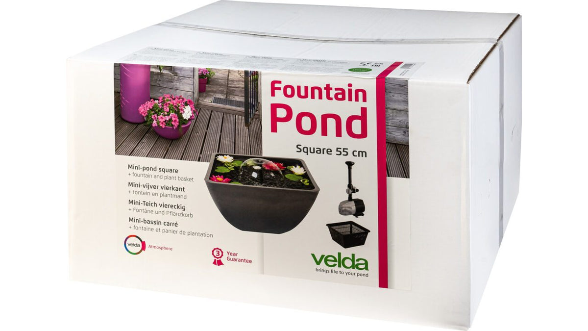 Bassin décoratif Fountain Pond carré 55x55x32 cm - Velda